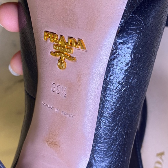 PRADA — black platform peep toe heels — size 39.5 - Picture 5 of 5